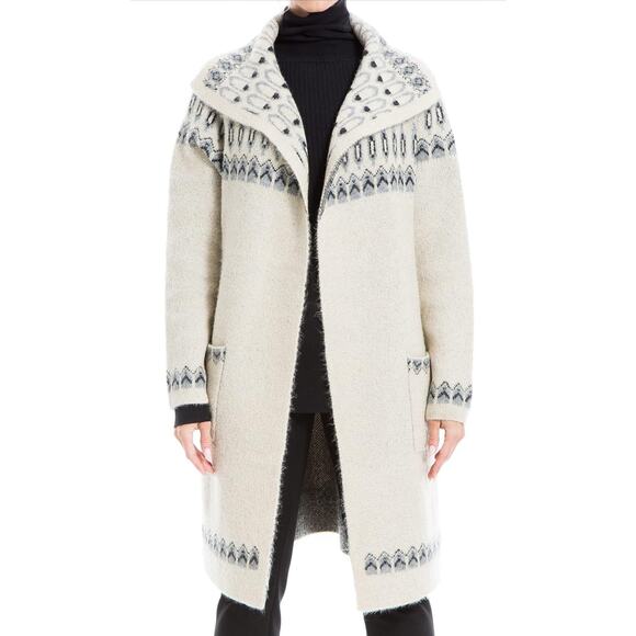 Max Studio Womens Max Studio Women's Fairisle Long Sweater Cardigan NWT Size XS - Picture 1 of 7